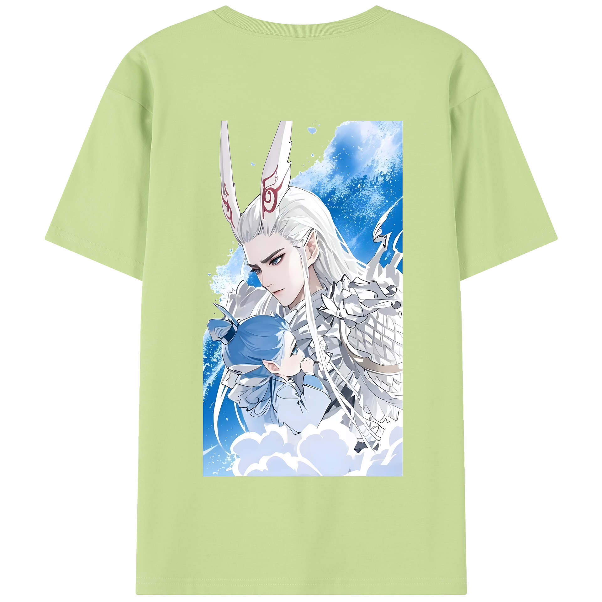 （画像用） Ne Zha 2 ナタ 魔童の大暴れ 綿100％半袖Tシャツ（背面プリント）